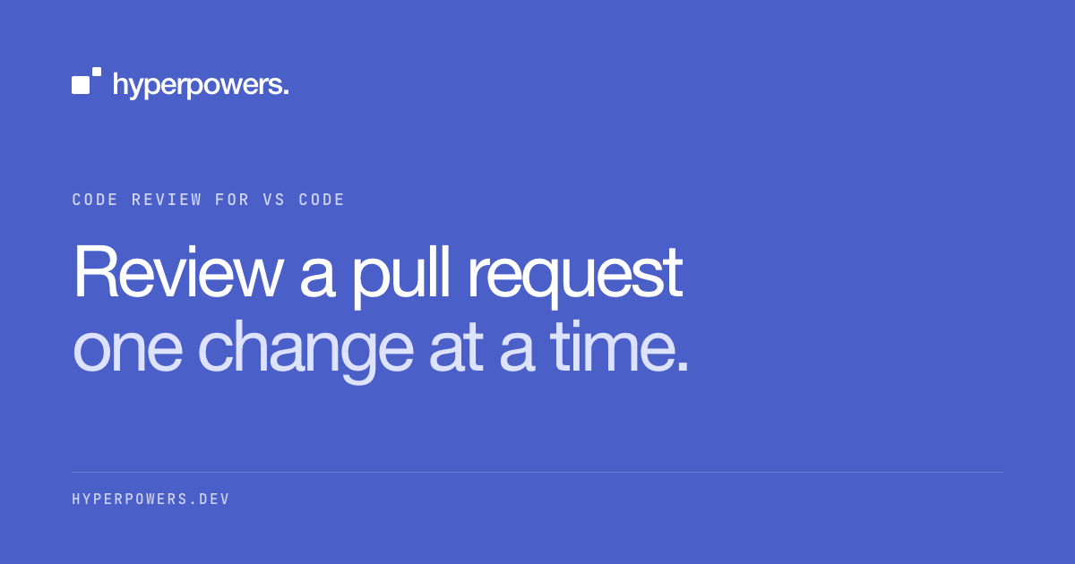 A pull request explained change by change in VS Code